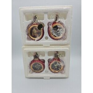 1998 Norman Rockwell 4 Porcelain Christmas Ornaments Brandford Editions